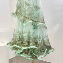 Load image into Gallery viewer, Pure Silk Mint Green Pearl  Skirt Set