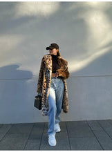 Load image into Gallery viewer, Thick Leopard Fluffy Faux Fur Coat