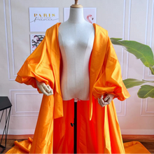 Load image into Gallery viewer, Bow Lapel Collar Taffeta Cape