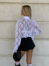 Load image into Gallery viewer, Lace Ruffled Printed Shirt