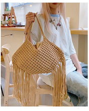 Load image into Gallery viewer, Woven Tassel  Shoulder Bag