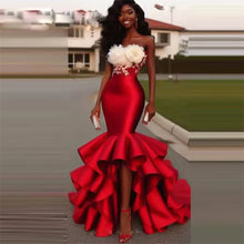 Load image into Gallery viewer, Tiered Satin Skirt High Waist