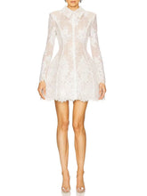 Load image into Gallery viewer, Long Sleeve Pleated A-line Lace