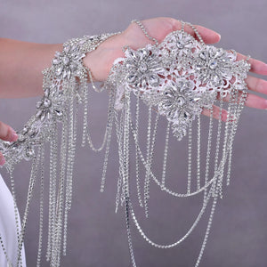 Bridal Cape with Rhinestones Crystal