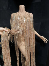 Load image into Gallery viewer, Mesh See Through Tassel Cloak Mini Dress
