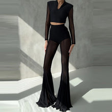Load image into Gallery viewer, See Through Mesh Flare Pants
