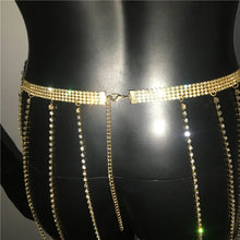 Load image into Gallery viewer, Glitter Rhinestone Long Tassel Skirt