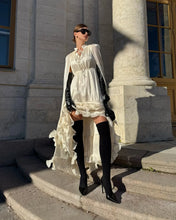Load image into Gallery viewer, Solid White Ruffle Maxi Dress