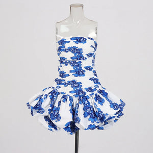 Solid Spliced Ruffles Slimming Dress