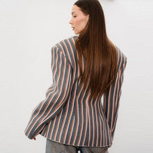 Load image into Gallery viewer, Elegant Striped  Blazer Lapel Full Sleeve