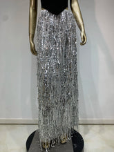 Load image into Gallery viewer, Crystal Bandage Crop Top And Long Skirt Two Piece Set