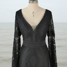 Load image into Gallery viewer, Long Split Bell Sleeves Boho Bridal Gowns