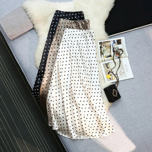 Vintage Polka Dot Satin Mermaid Skirt