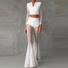 Load image into Gallery viewer, See Through Mesh Flare Pants