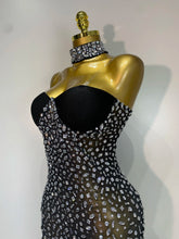 Load image into Gallery viewer, Luxury Rhinestones Sexy Transparent Mesh Maxi Long Dress