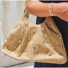 Load image into Gallery viewer, Boho Beaded Straw Handbag