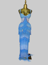 Load image into Gallery viewer, Gloria Gold Crystal Fringe Gown – Jazz Era Collection