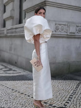 Load image into Gallery viewer, White Satin One Shoulder Prom Dress