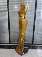 Load image into Gallery viewer, Luxury Shiny Mirror Rhinestones Hollowed-out  Dress