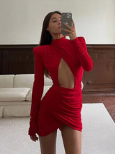 Load image into Gallery viewer, Sexy Hollow Out Pleated Mini Dress
