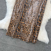 Load image into Gallery viewer, Leopard Print PU Leather Skirt