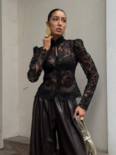 Load image into Gallery viewer, Elegant Lace See Through Shirt