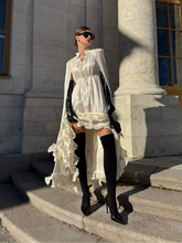 Load image into Gallery viewer, Solid White Ruffle Maxi Dress