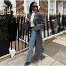 Load image into Gallery viewer, Fashion Waist Cinching Woolen Long Coat