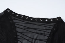 Load image into Gallery viewer, Mesh Black Long Sleeve Backless See Through