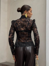 Load image into Gallery viewer, Elegant Lace See Through Shirt