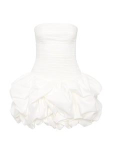 Solid Spliced Ruffles Slimming Dress