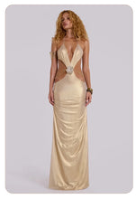 Load image into Gallery viewer, Metallic Backless Evening Dress