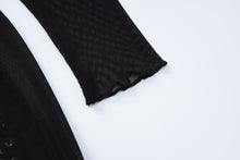 Load image into Gallery viewer, Mesh Black Long Sleeve Backless See Through