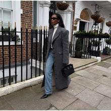 Load image into Gallery viewer, Fashion Waist Cinching Woolen Long Coat