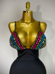 Sparkly Colorful Diamonds  Bandage Dress