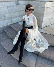 Load image into Gallery viewer, Solid White Ruffle Maxi Dress