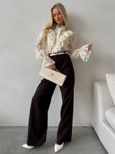Load image into Gallery viewer, Lace Ruffled Printed Shirt