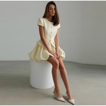 Load image into Gallery viewer, Tweed Puffy Sleeve Shirt Bubble Skirt Set