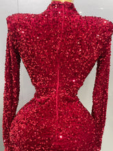Load image into Gallery viewer, Sexy Sparkly Red Sequins Short Dress