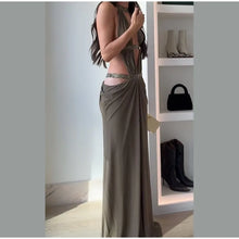 Load image into Gallery viewer, Hollow Out Sequin Halter Dress