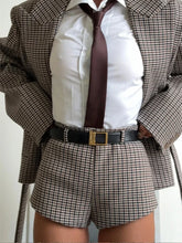 Load image into Gallery viewer, Casual Grid Lapel Shorts Set