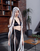 Load image into Gallery viewer, Retro Crochet Hollow Out Knitted Long Tassel Cover Up