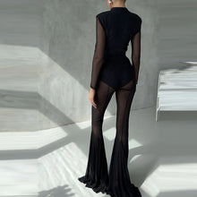 Load image into Gallery viewer, See Through Mesh Flare Pants