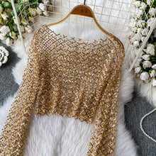 Load image into Gallery viewer, Pearl Beading Crop Top