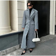 Load image into Gallery viewer, Fashion Waist Cinching Woolen Long Coat