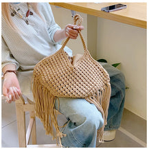 Load image into Gallery viewer, Woven Tassel  Shoulder Bag