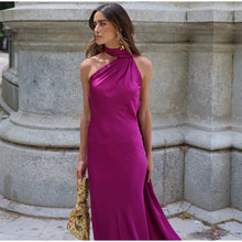Load image into Gallery viewer, Elegant Ribbon Halter Dress Wom