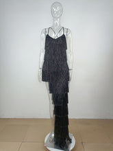 Load image into Gallery viewer, Tassel Spaghetti Strap Slim Maxi Dress