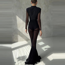 Load image into Gallery viewer, See Through Mesh Flare Pants