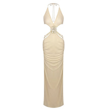 Load image into Gallery viewer, Metallic Backless Evening Dress